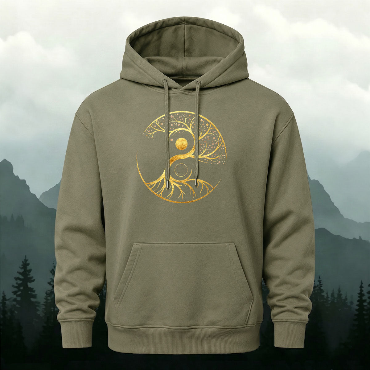 Cotton Blend Creative Artistic Tree Comfortable Hoodie