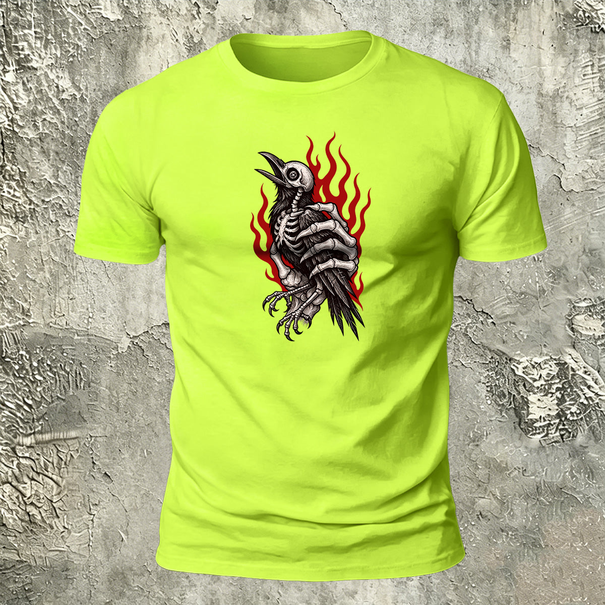 Bird Skull Natural Casual 100% Cotton T-Shirt