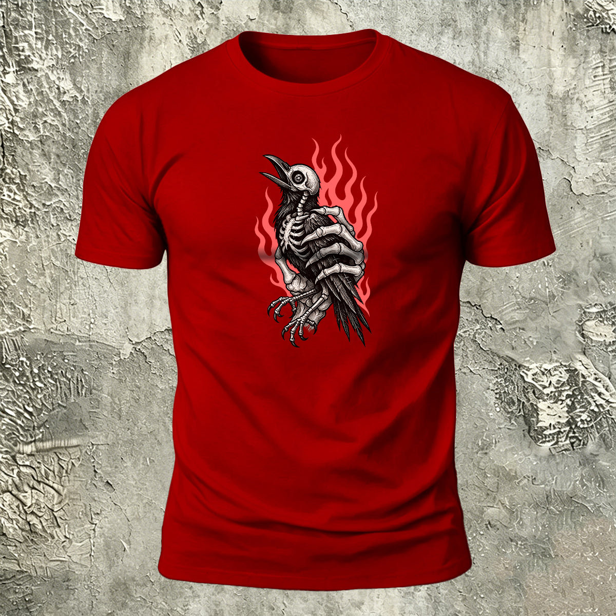 Bird Skull Natural Casual 100% Cotton T-Shirt