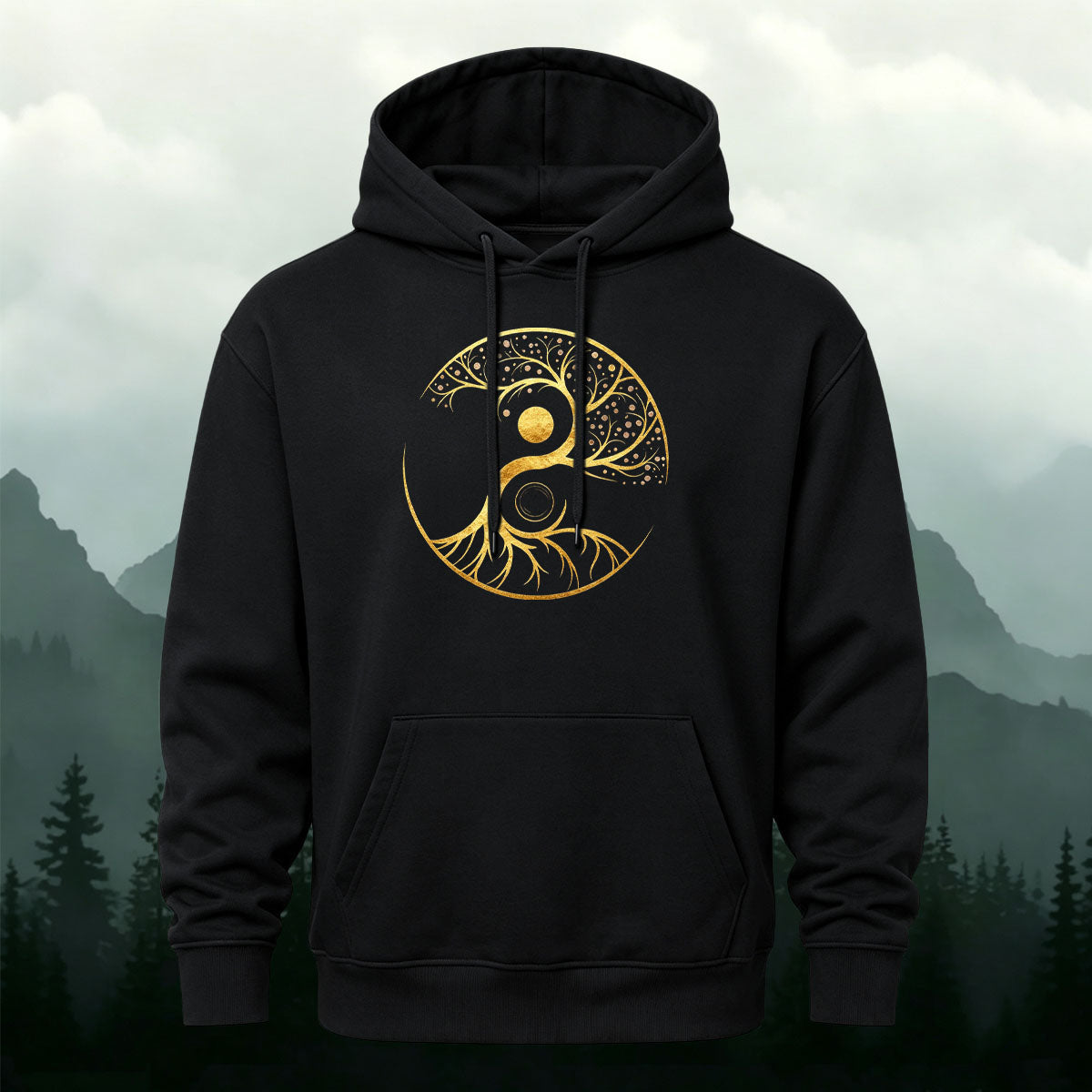 Cotton Blend Creative Artistic Tree Comfortable Hoodie