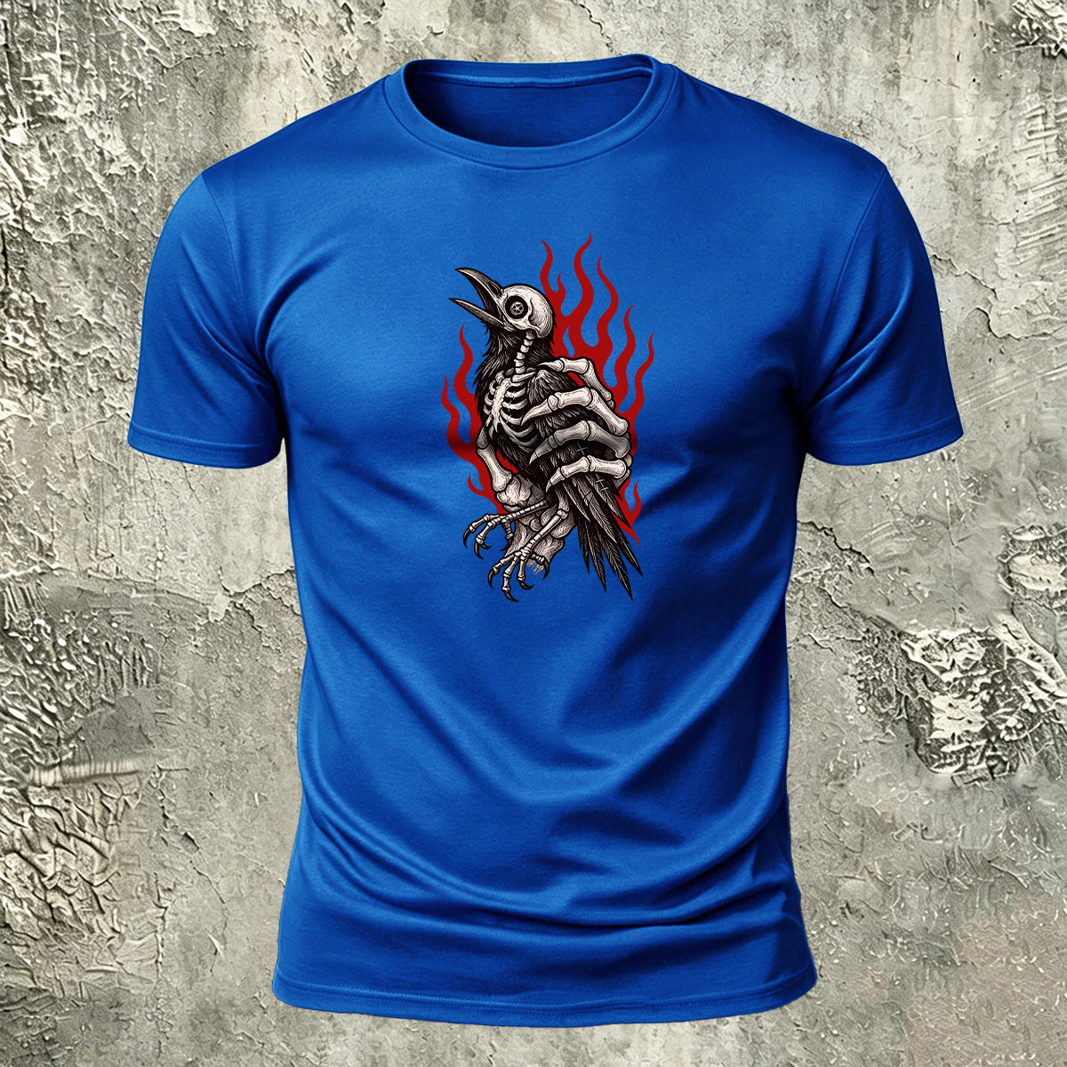 Bird Skull Natural Casual 100% Cotton T-Shirt