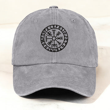 Viking Totem Print Casual Washed Cap