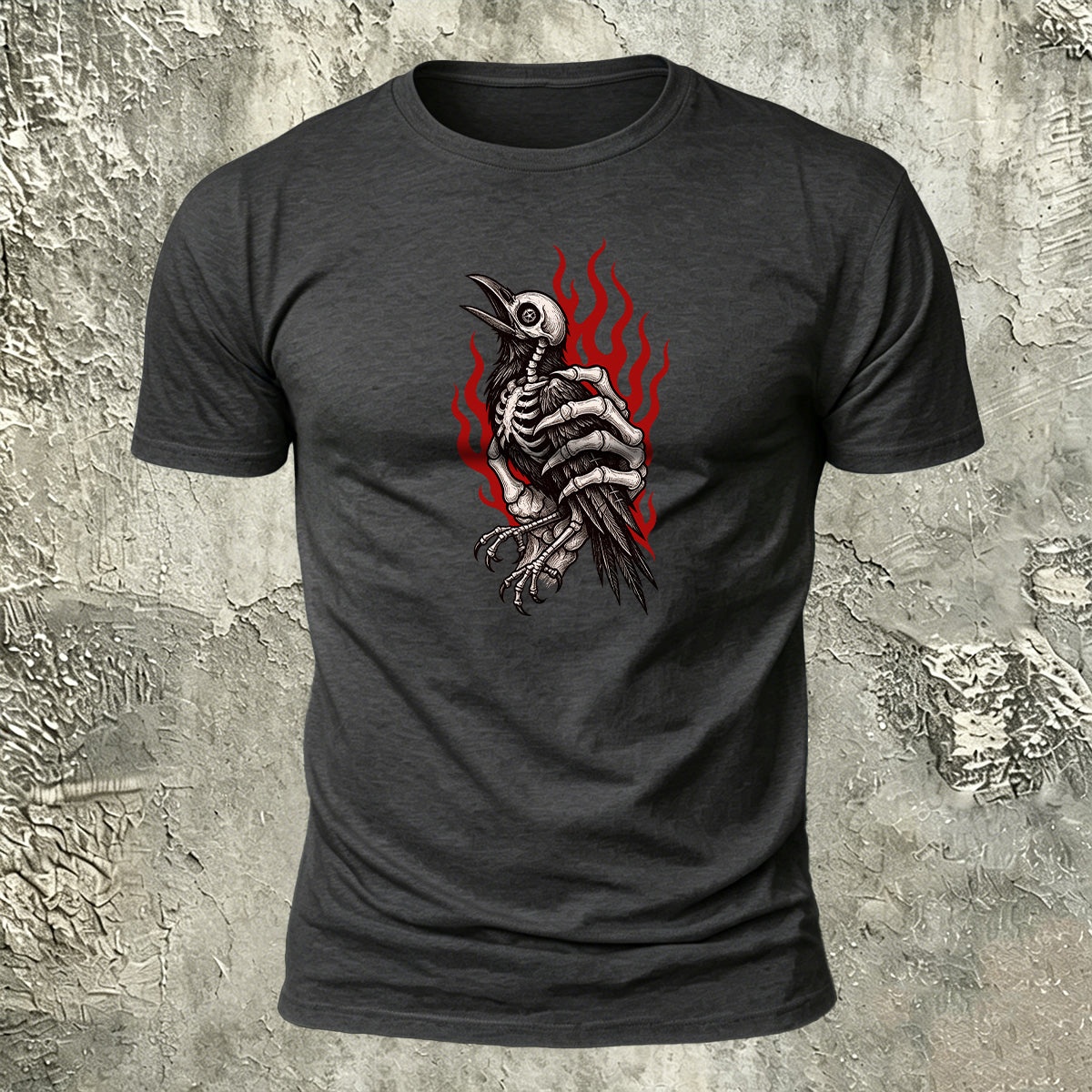 Bird Skull Natural Casual 100% Cotton T-Shirt