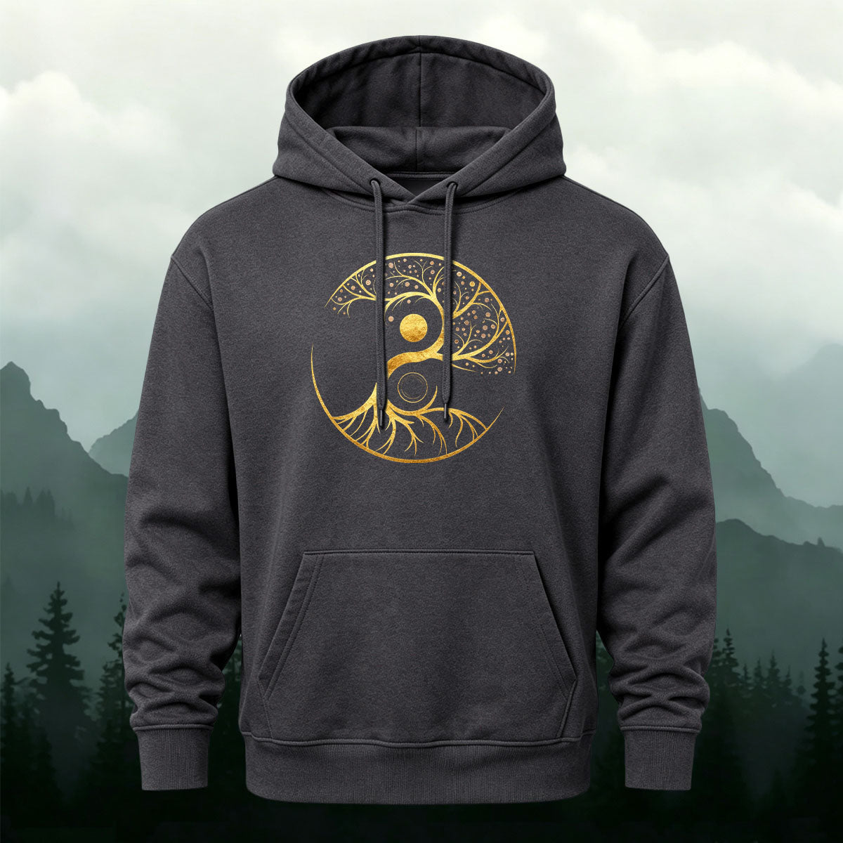Cotton Blend Creative Artistic Tree Comfortable Hoodie