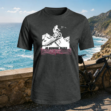 Cotton Mountain Biking Silhouette Outdoor T-Shirt