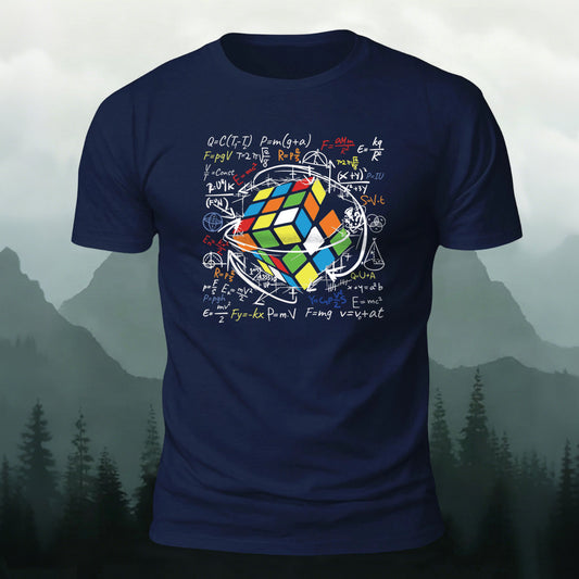 Premium Cotton Math Cube Printed T-Shirt