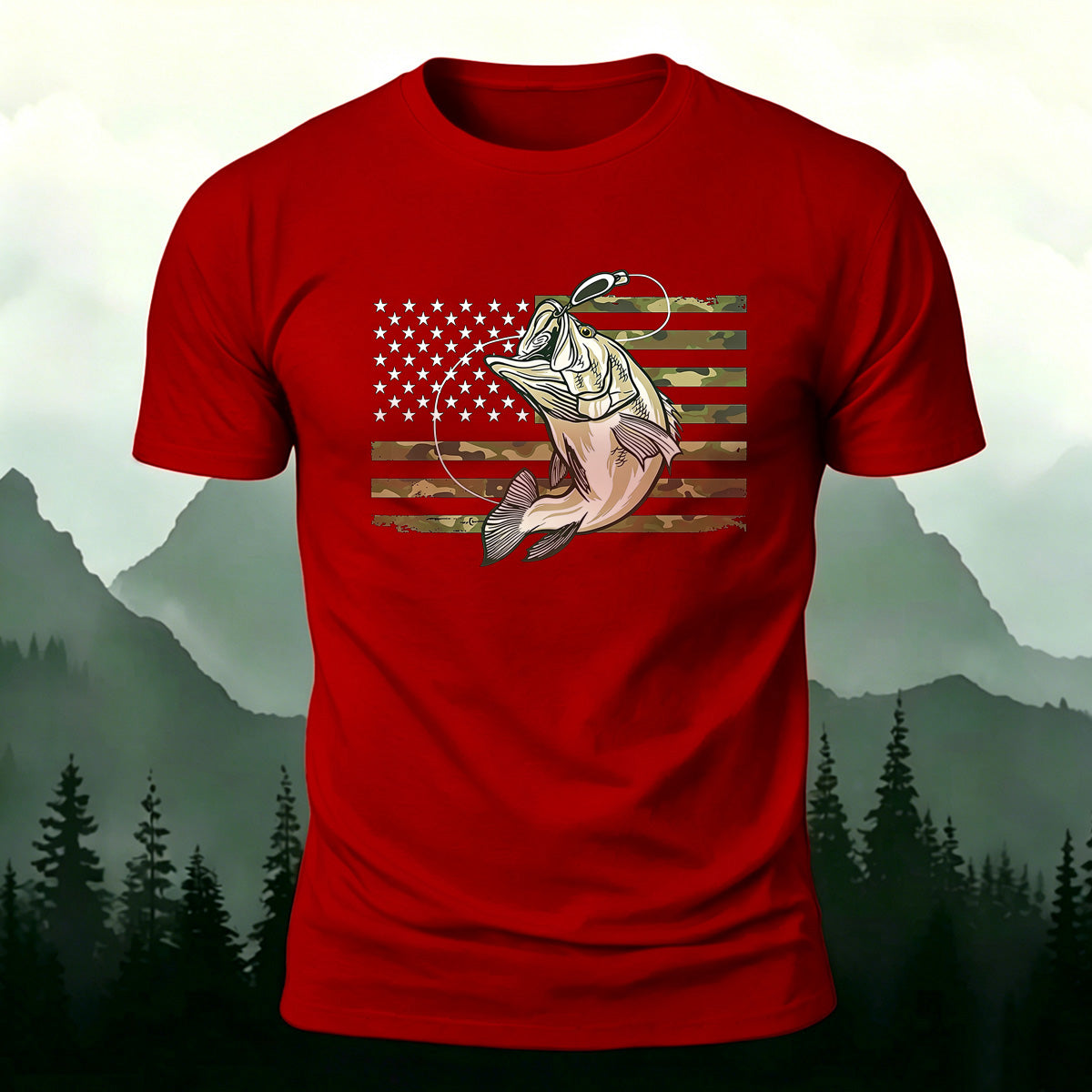 Vintage Fossil Fish Print 100% Cotton T-Shirt