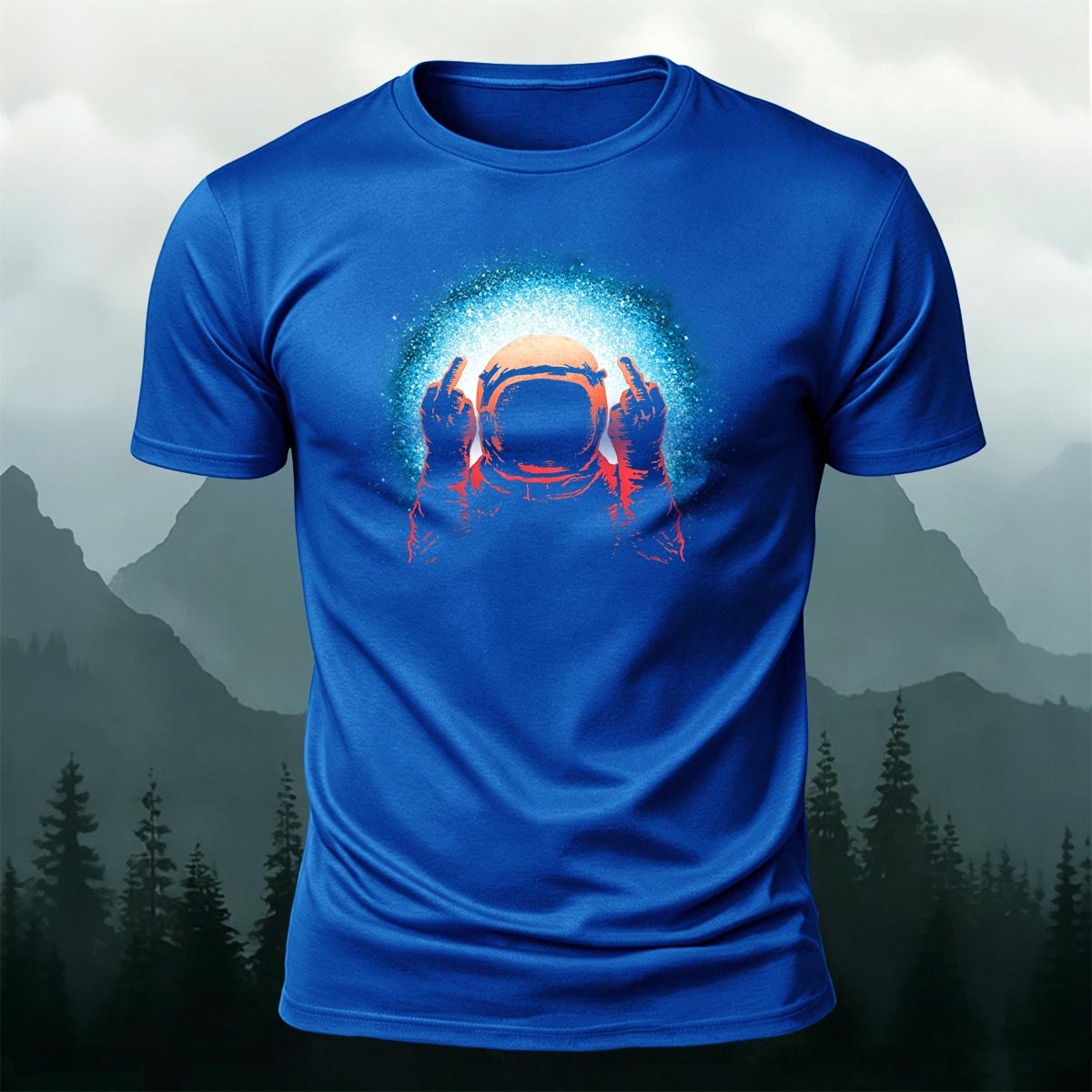 Space Humor Print Casual Premium Cotton T-Shirt