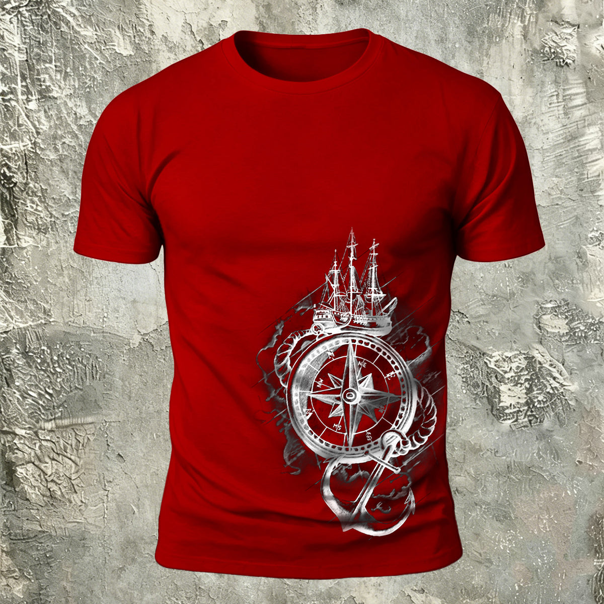 Nautical Graphic Premium Cotton Crew Neck T-Shirt