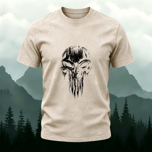 Abstract Pattern Minimalist Washed Cotton Casual T-Shirt