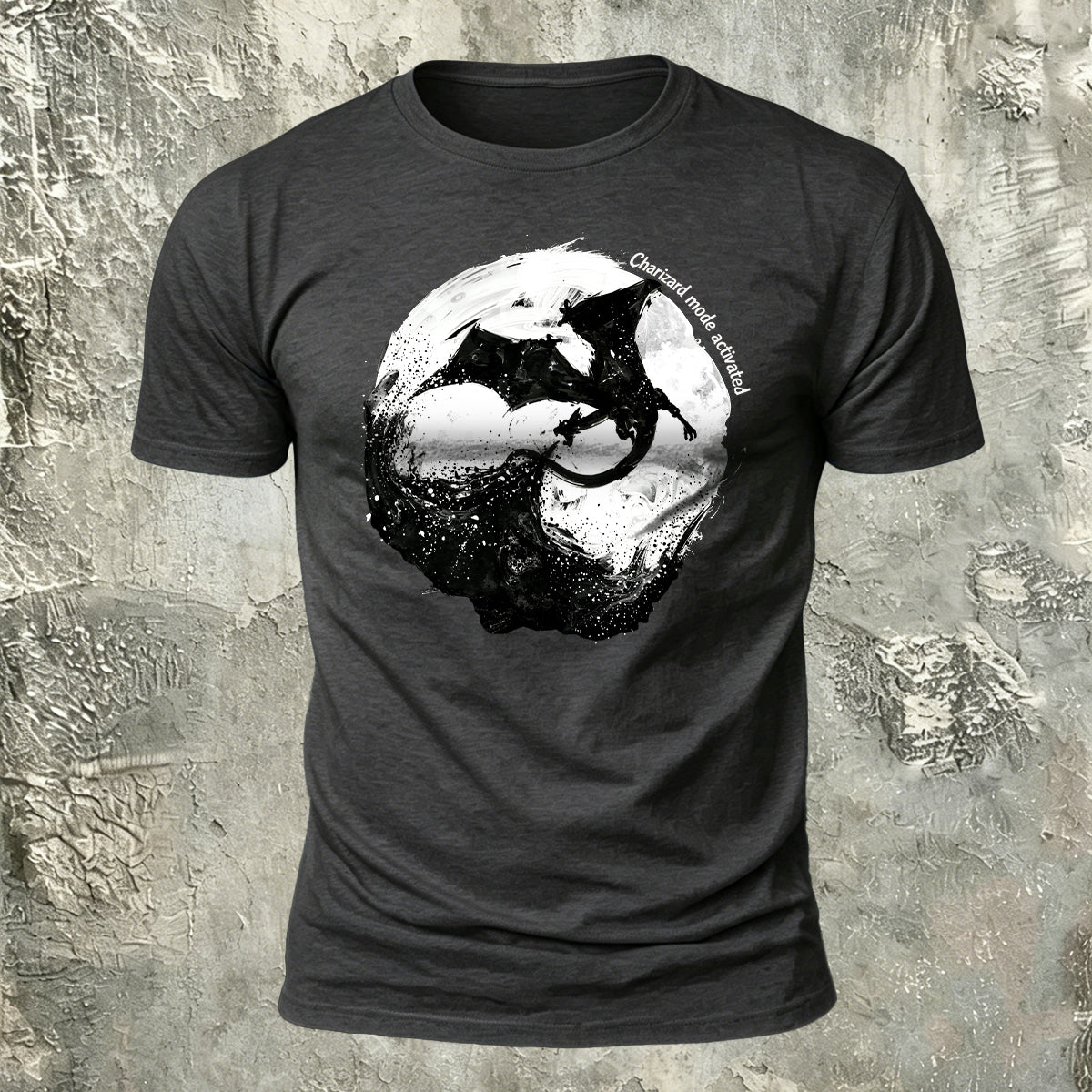Dark Bat Print Cotton Casual T-Shirt