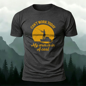 Premium Cotton Fishing Silhouette Print Casual T-Shirt