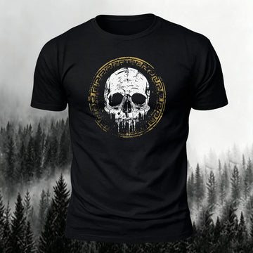 100% Cotton Skull Print Streetwear Trendy T-Shirt