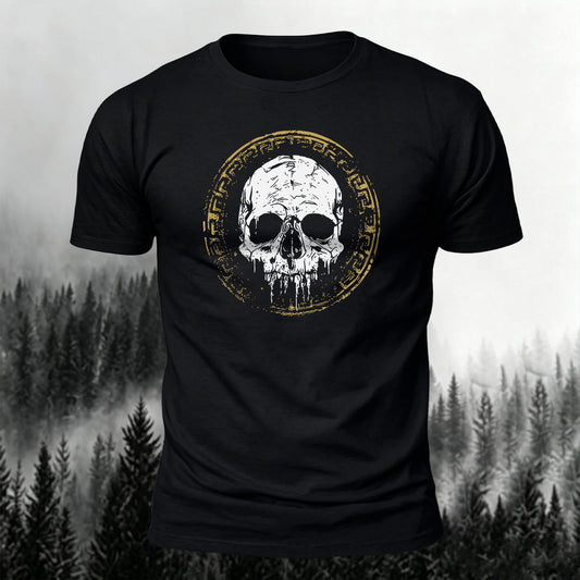 100% Cotton Skull Print Streetwear Trendy T-Shirt