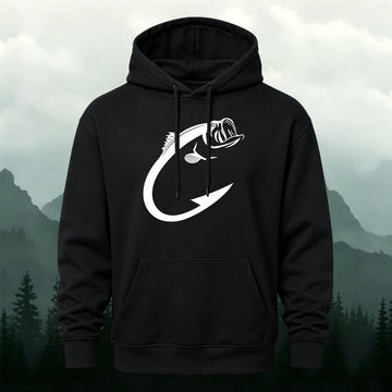 Cotton Blend Minimalist Fish Pattern Natural Casual Hoodie