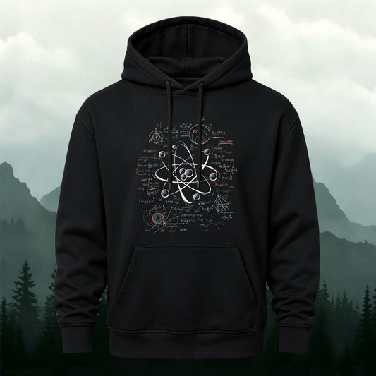 Cotton Blend Physics Formula Graphic Casual Hoodie