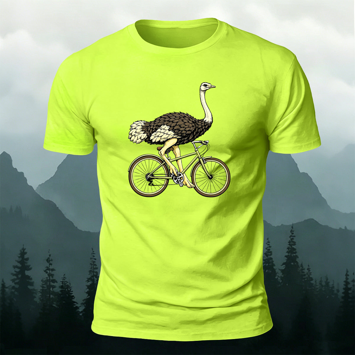 Ostrich Riding Fun Leisure 100% Cotton T-Shirt