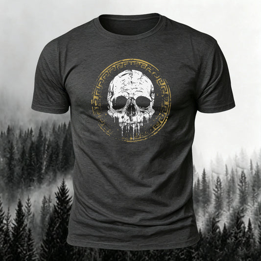 100% Cotton Skull Print Streetwear Trendy T-Shirt