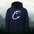 Cotton Blend Minimalist Fish Pattern Natural Casual Hoodie