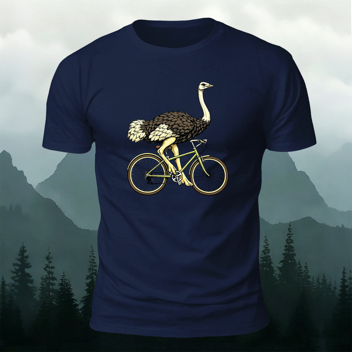 Ostrich Riding Fun Leisure 100% Cotton T-Shirt