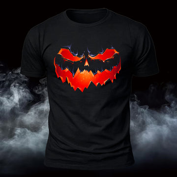 Laughing Jack-O'-Lantern Printed Short Sleeve T-Shirt