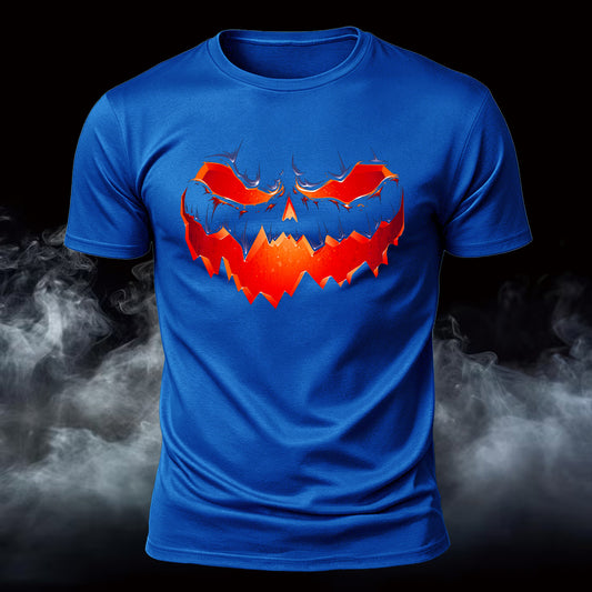 Laughing Jack-O'-Lantern Printed Short Sleeve T-Shirt