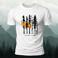 Fun Forest Print Outdoor Skin-friendly Casual T-Shirt White