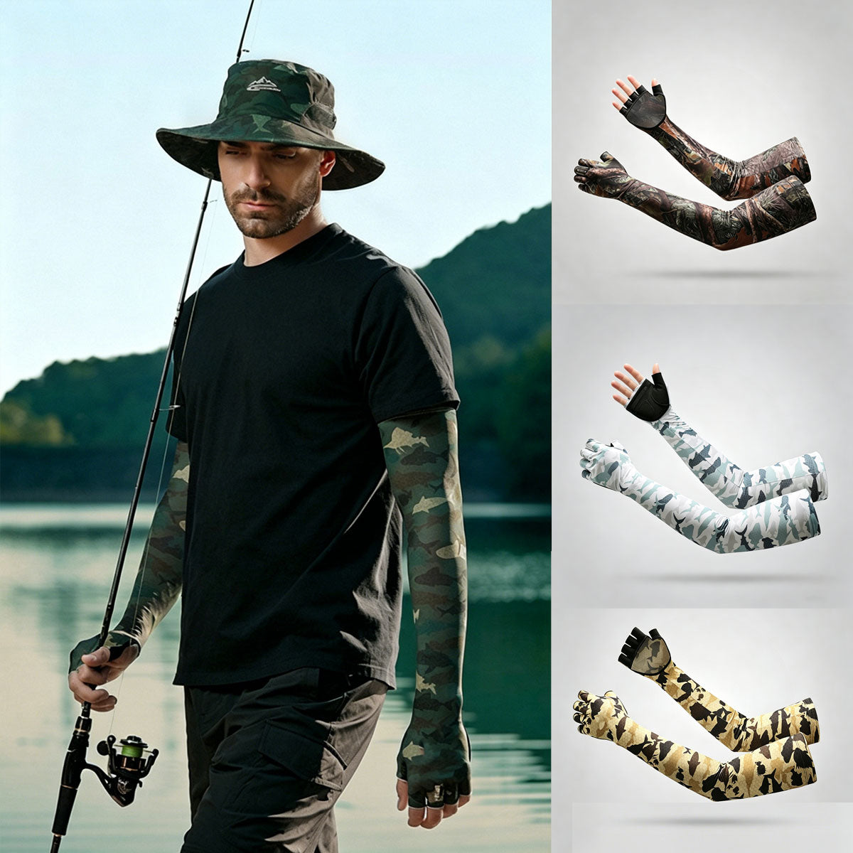 Summer Outdoor Fishing Men's Sun Protection Arm Sleeves