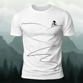 Cycling Minimalist Line Pattern Breathable T-Shirt White