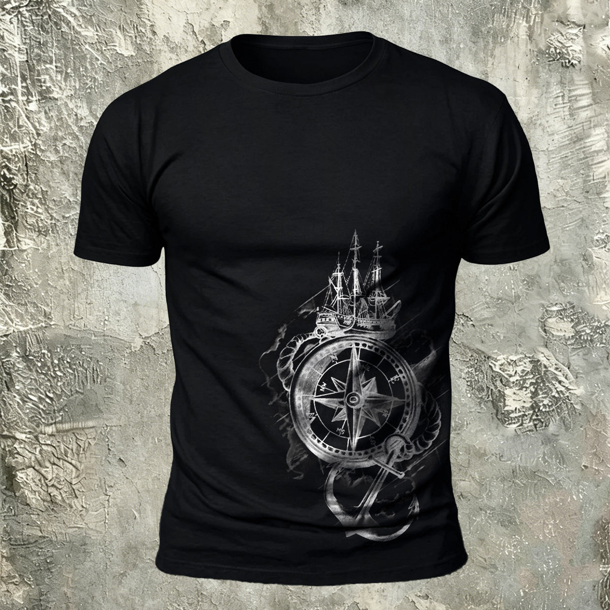 Nautical Graphic Premium Cotton Crew Neck T-Shirt