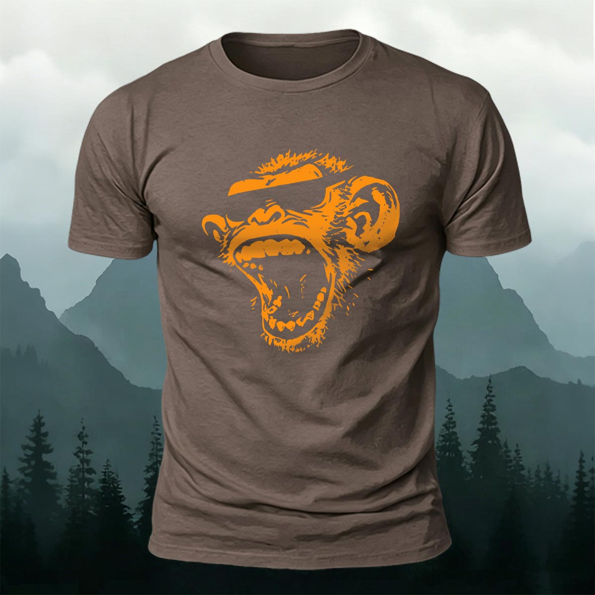 Simple Monkey Print Fashion Skin-Friendly T-Shirt CO