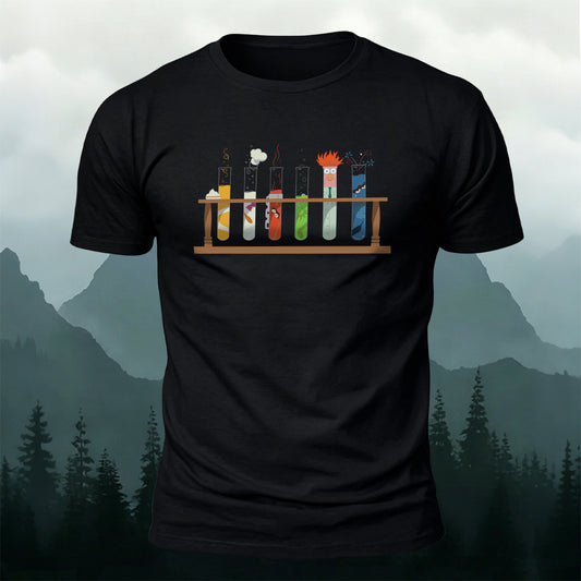 100% Cotton Fun Chemistry Potion Pattern Casual Tee
