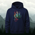Cotton Blend Colorful Bicycle Trendy Casual Hoodie