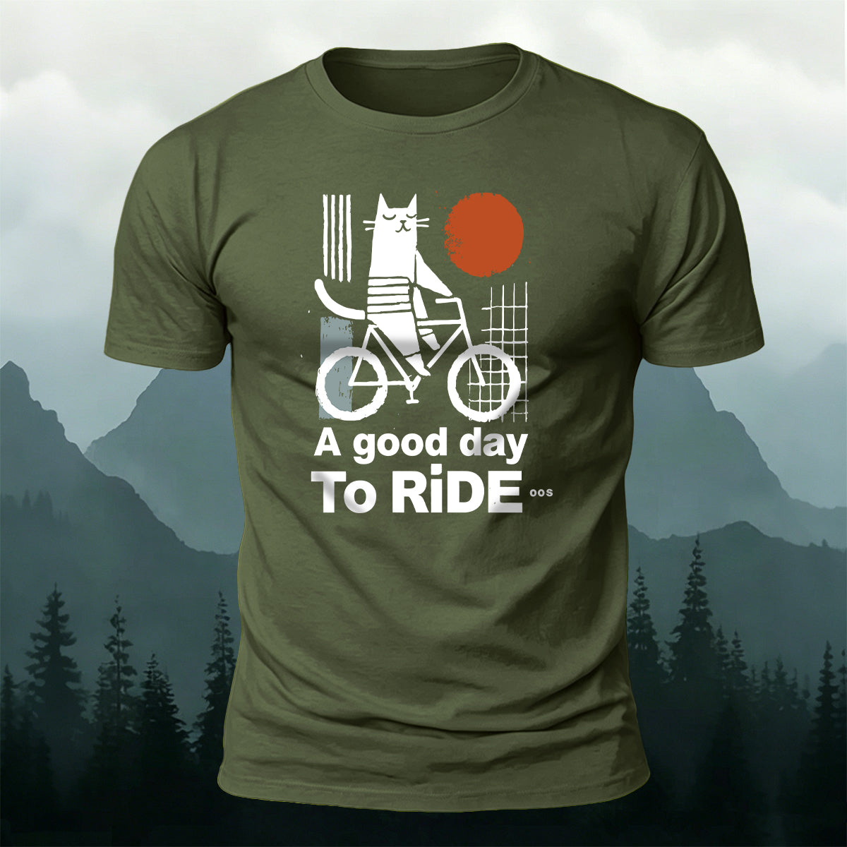 Enjoy Cycling Fun Printed Casual Skin-Friendly Tee