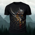 Dark Mechanical Dragon Elemental Cotton Casual T-Shirt