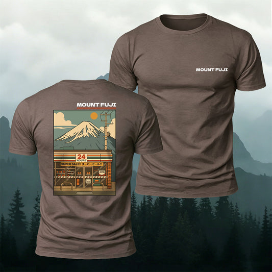 Cotton Vintage Fuji Mountain Convenience Store Casual Tee