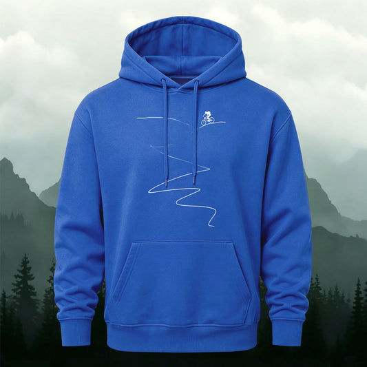 Cotton Blend Simple Cycling Lines Fashion Casual Hoodie