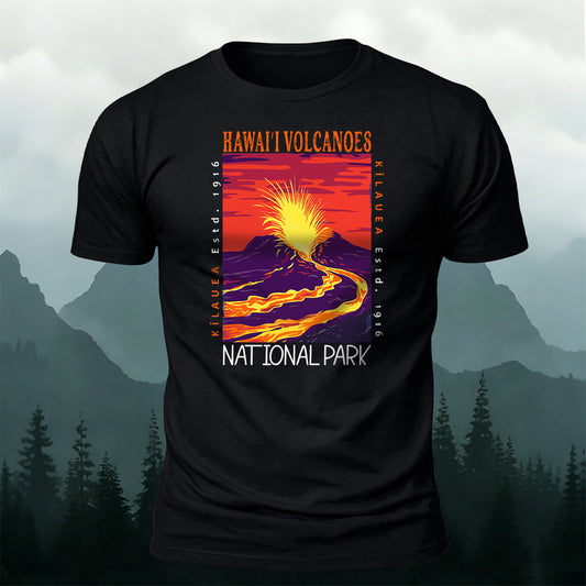 Cotton Outdoor Travel Hawaii Volcano National Park Tee