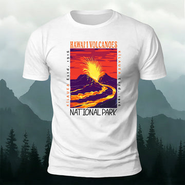Cotton Outdoor Travel Hawaii Volcano National Park Tee