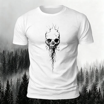 100% Cotton Creative Skull Graphic Personality Casual Tee