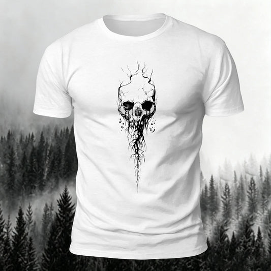 100% Cotton Creative Skull Graphic Personality Casual Tee