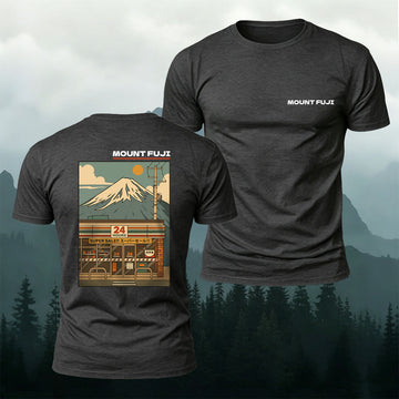 Cotton Vintage Fuji Mountain Convenience Store Casual Tee