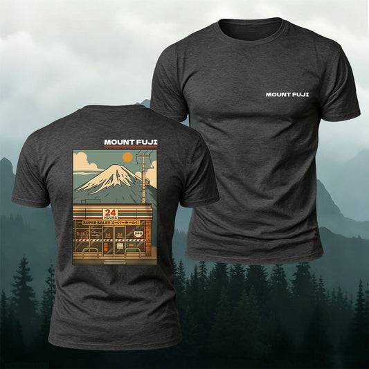 Cotton Vintage Fuji Mountain Convenience Store Casual Tee