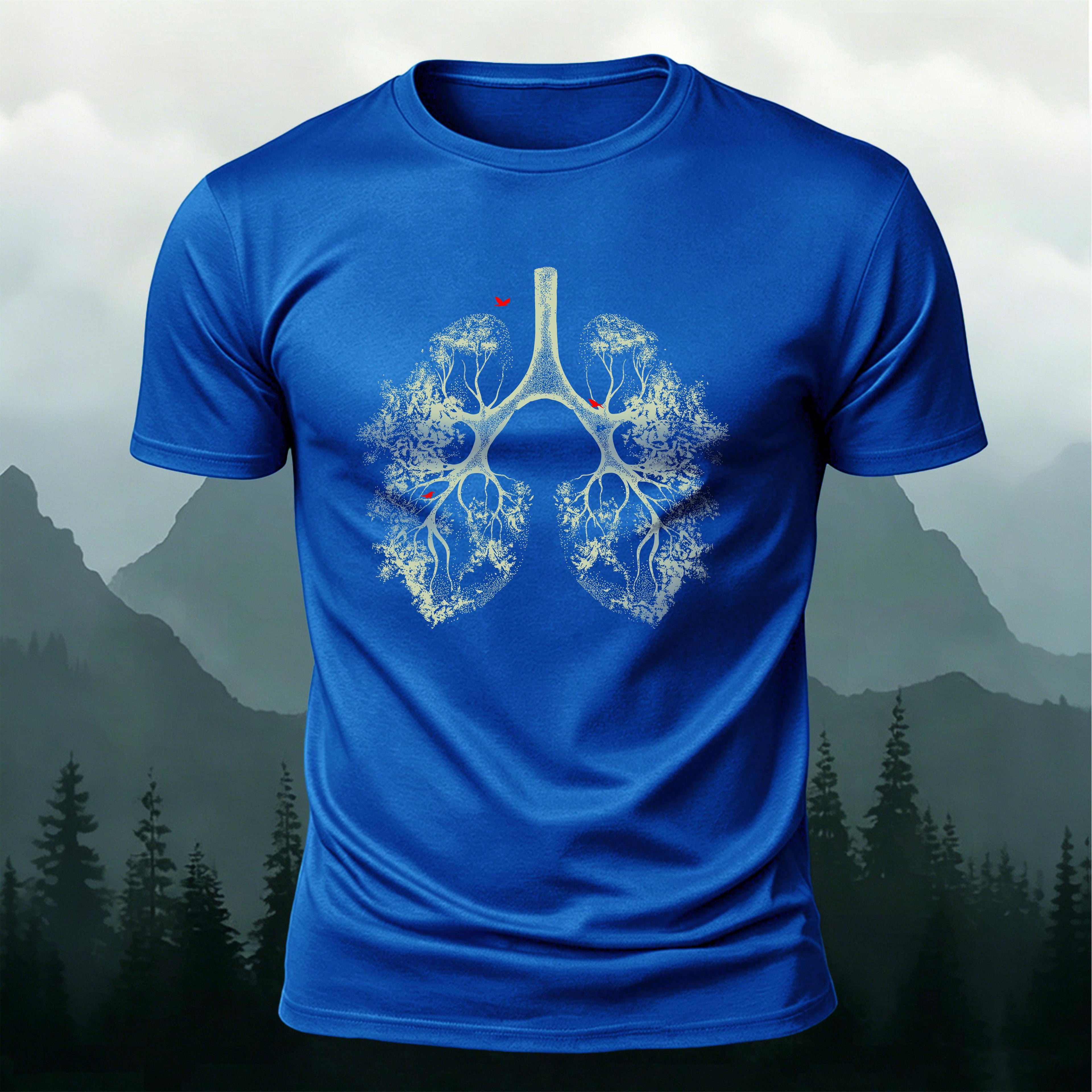 Lush Branches Lung Pattern Skin-friendly Cotton T-shirt