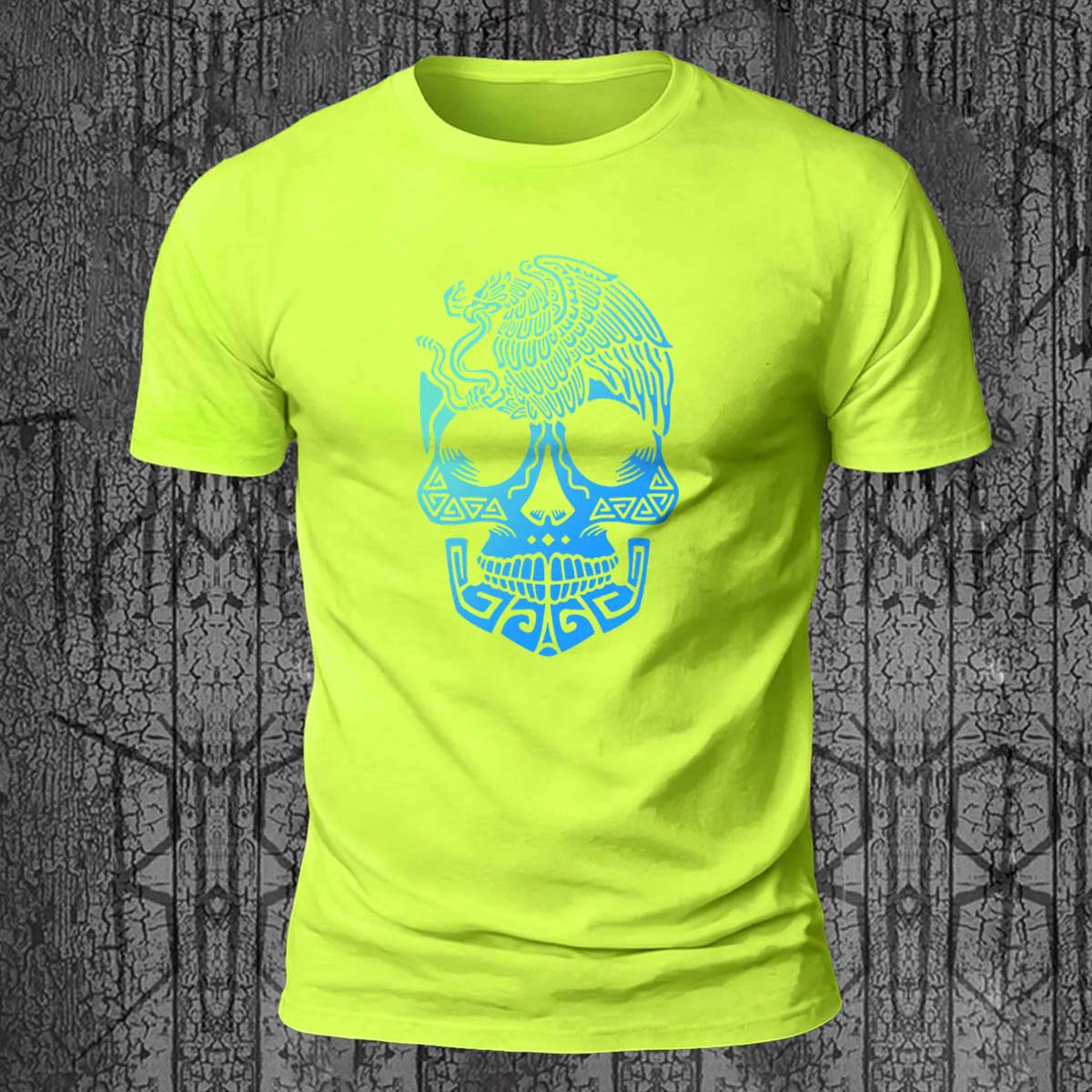 Skull Totem Print Street Fashion 100% Cotton T-Shirt
