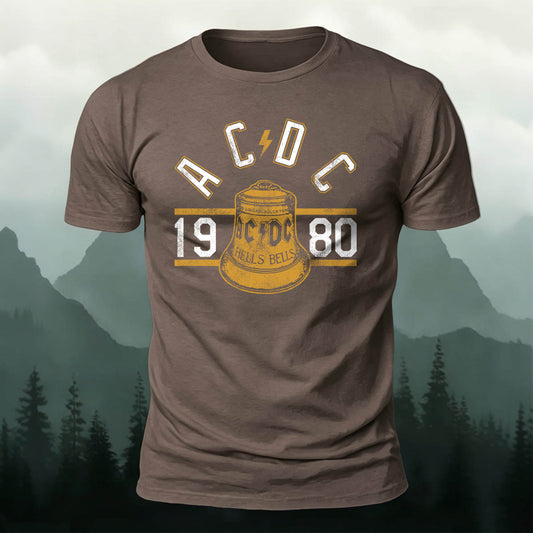Soft Cotton 80s Retro Print Round-Neck Casual T-Shirt