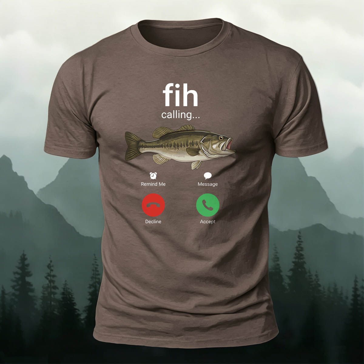 Fun Fishing Phone Casual Breathable T-Shirt