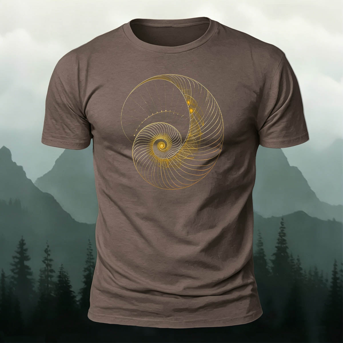 Combed Cotton Spiral-Striped Printed Casual T-Shirt