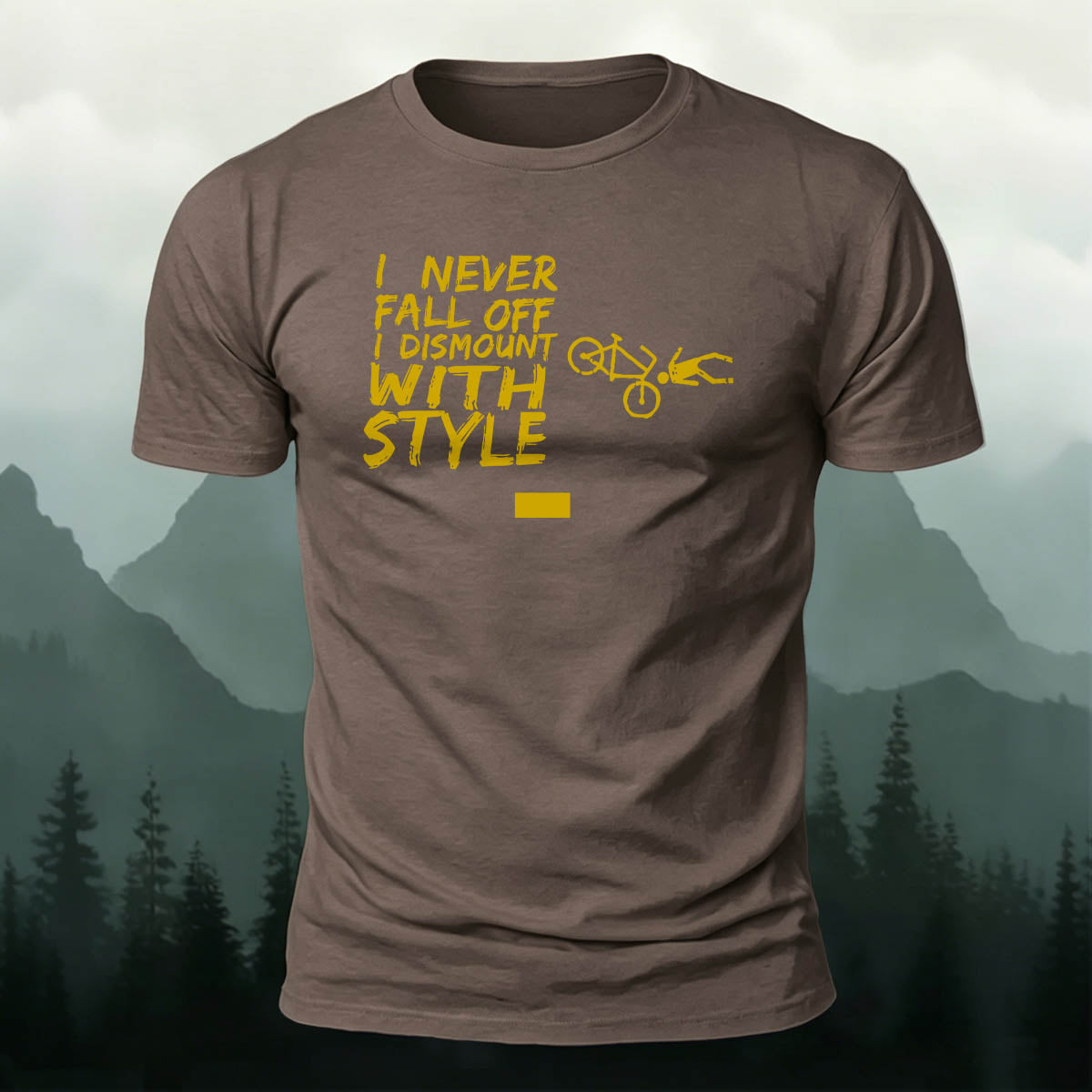 Cotton I Never Fall Off Printed Outdoor Cycling T-Shirt