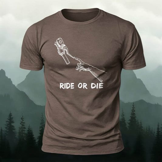 Cotton Ride Or Die Print Outdoor Cycling T-Shirt